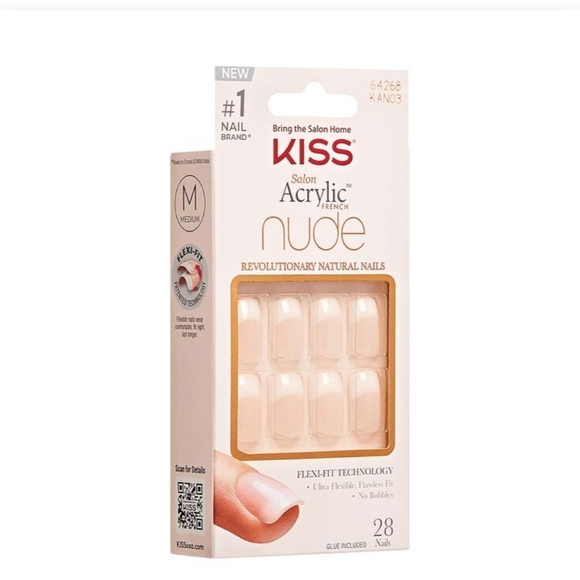 Kiss Acrylic Medium  French Nude Nails Cashmere NIB - Picture 3 of 3